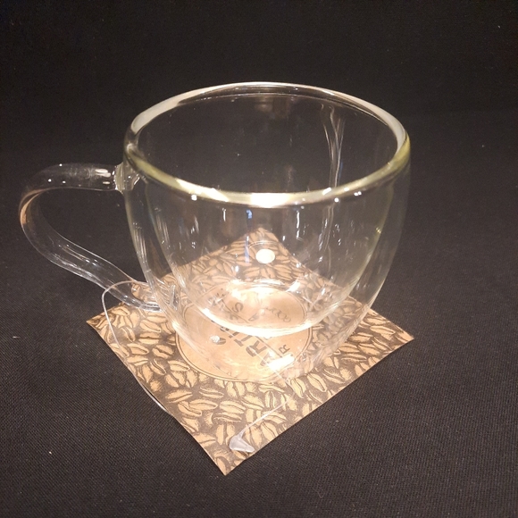 Godinger Artisan Roast Double-Wall Cappucino  Thermo-Glass Cups ~ Set of 2 ~ New - Picture 5 of 11